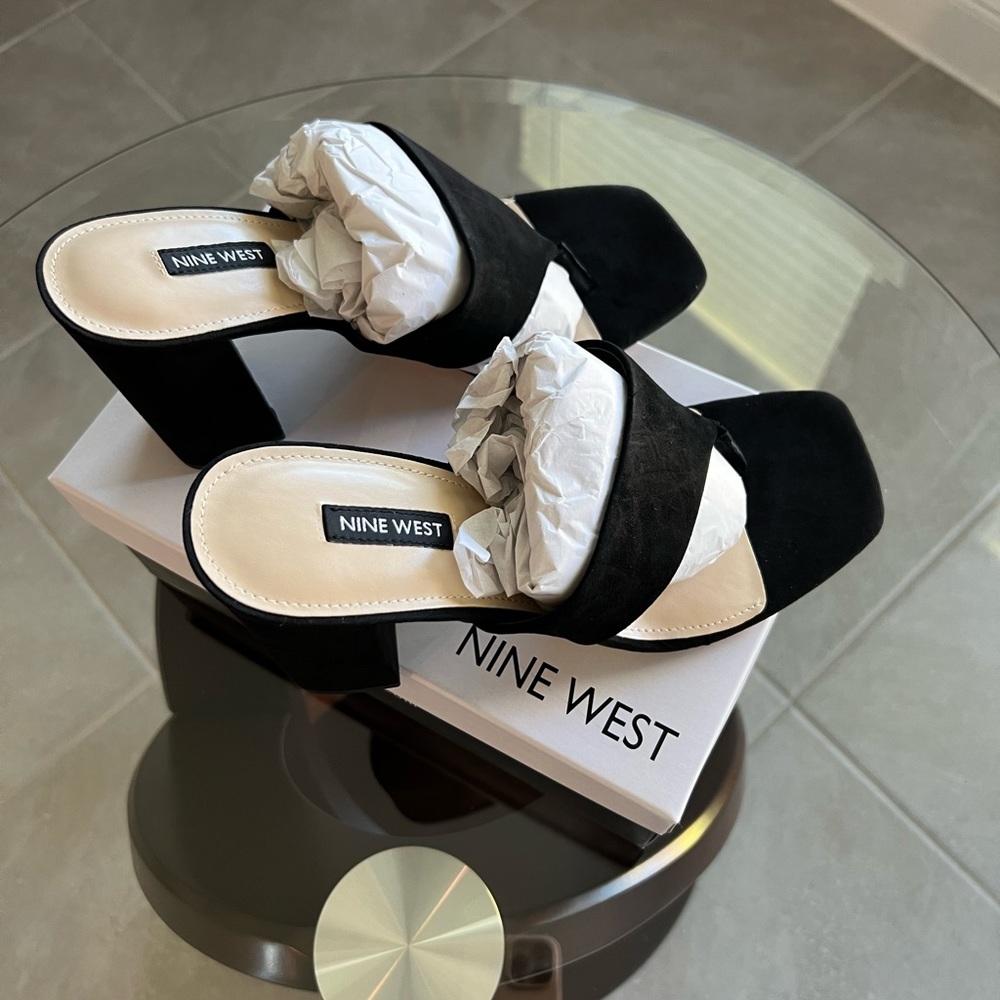 Brand new Nine West GOGO mules. Size 9